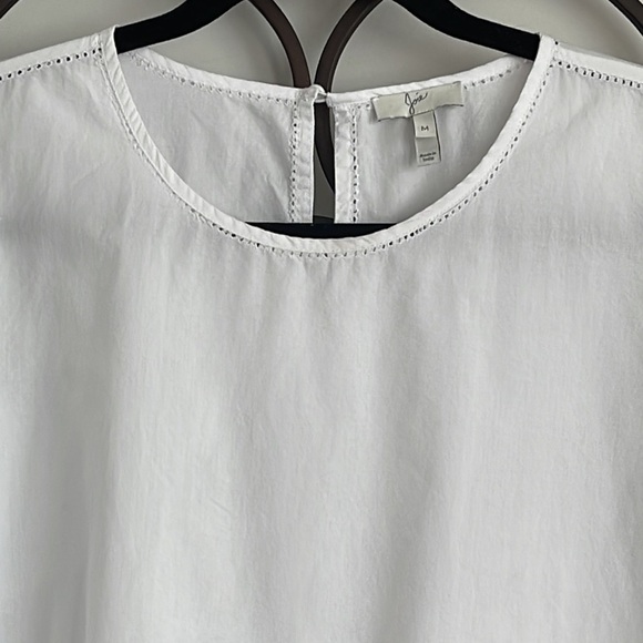 ANTHROPOLOGIE JOIE HAUKEA  SHIRRED PEPLUM TOP WHITE SIZE MEDIUM - Picture 3 of 10
